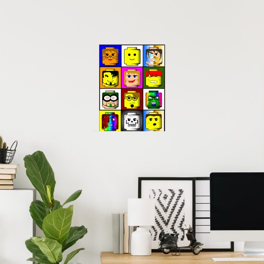 Gebäude Blocks Heads Poster (Heimbüro)