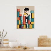 Gebäude Blocks - Kinderspielzeug Poster (Küche)