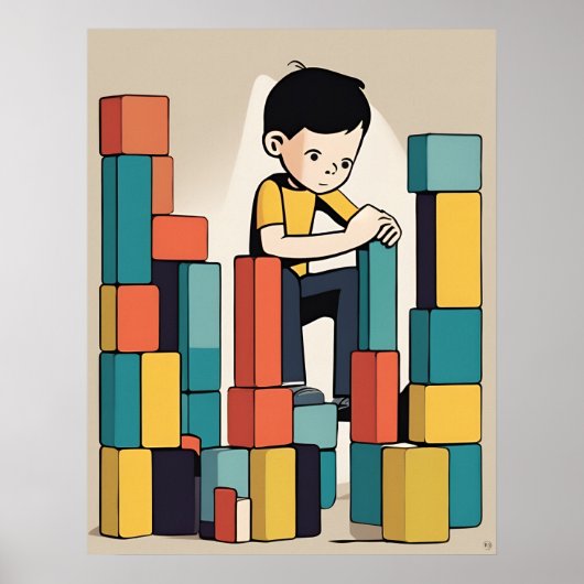 Gebäude Blocks - Kinderspielzeug Poster (Vorne)