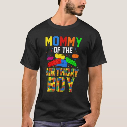Gebäude Blocks Matching Family für Mama auf Birthd T-Shirt (Vorderseite)