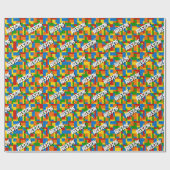 Gebäude Blocks Multicfarbener Individuelle Name Ge Geschenkpapier (Flach)