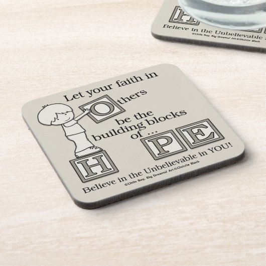 Gebäude Blocks of HOPE Getränkeuntersetzer (Linke Seite)