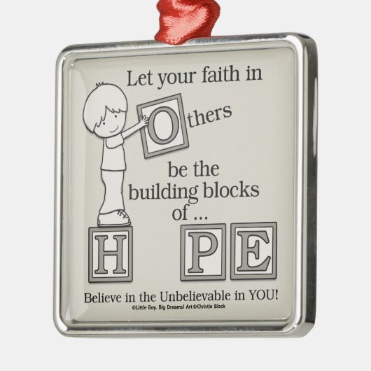 Gebäude Blocks of HOPE Silbernes Ornament (Links)