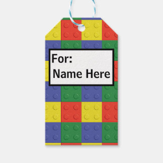 Gebäude Blocks und Bricks Name Tag Geschenkanhänger
