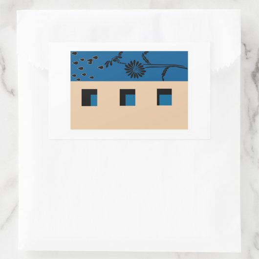 Gebäude Blume Rechteckiger Aufkleber (Tasche)