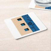 Gebäude Blume Rechteckiger Pappuntersetzer (angewinkelt)