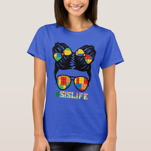 Gebäude Brick Shirt | Leopard Print Messy Bun (Vorderseite)