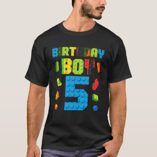 Gebäude Bricks 5th Birthday Boy 5 Five Year Maste T-Shirt