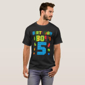 Gebäude Bricks 5th Birthday Boy 5 Five Year Maste T-Shirt (Vorne ganz)