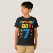 Gebäude Bricks 7th Birthday Boy 7 Sieben Jahre T-Shirt (Vorne ganz)