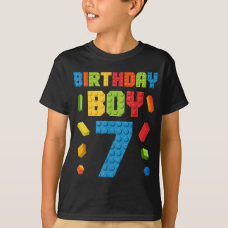 Gebäude Bricks 7th Birthday Boy 7 Sieben Jahre T-Shirt