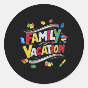 Gebäude Bricks Familienurlaub Matching Master Bu Runder Aufkleber