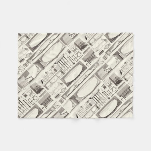 Gebäude-Brücken Fleecedecke (Vorderseite (Horizontal))