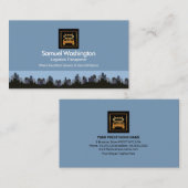 Gebäude City Skyline Gold Semi Truck Logistics Visitenkarte (Vorne/Hinten)