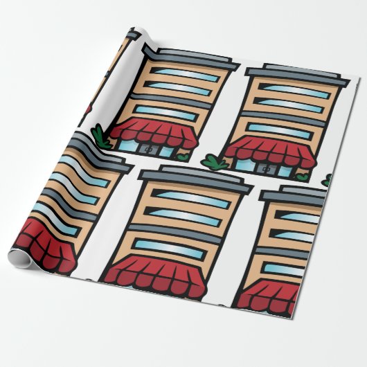 Gebäude Complex Geschenkpapier (Ungerollt)