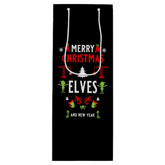 Gebäude Construction Christmas Ugly Geschenktüte Für Weinflaschen (Vorderseite)