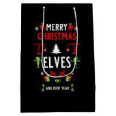 Gebäude Construction Christmas Ugly Mittlere Geschenktüte (Rückseite)