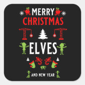 Gebäude Construction Christmas Ugly Quadratischer Aufkleber (Vorderseite)