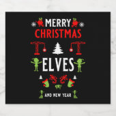 Gebäude Construction Christmas Ugly Schaumweinetikett (Einzelnes Label)