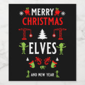 Gebäude Construction Christmas Ugly Weinetikett (Einzelnes Label)