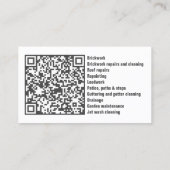 Gebäude Construction Custom Logo QR Code Visitenkarte (Rückseite)