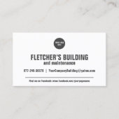 Gebäude Construction Custom Logo QR Code Visitenkarte (Vorderseite)