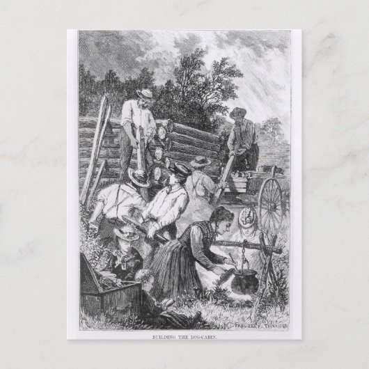 Gebäude der Blockhütte Postkarte (Vorderseite)