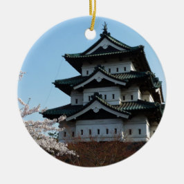 Gebäude der japanischen Burg Keramikornament