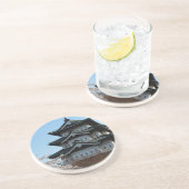 Gebäude der japanischen Burg Sandstein Untersetzer (Seite)