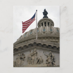 GEBÄUDE der US-Hauptstadt mit amerikanischer Flagg Postkarte