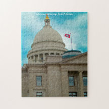 Gebäude des Arkansas Capitols. Weihnachtsgrüße