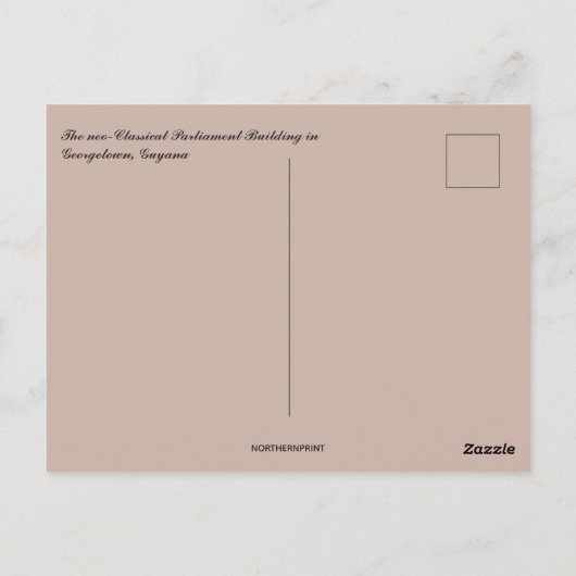 Gebäude des Parlaments in Georgetown Guyana Postkarte (Rückseite)