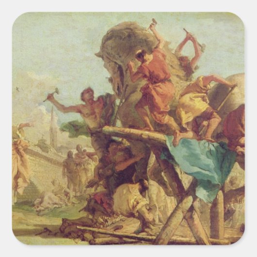 Gebäude des Trojaners, c.1760 Quadratischer Aufkleber (Vorderseite)