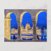 Gebäude des ungarischen Parlaments in Dusk Postkarte (Vorderseite)