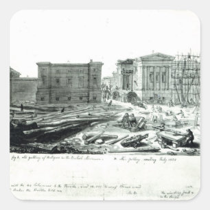 Gebäude die neue Galerie des britischen Museums Quadratischer Aufkleber