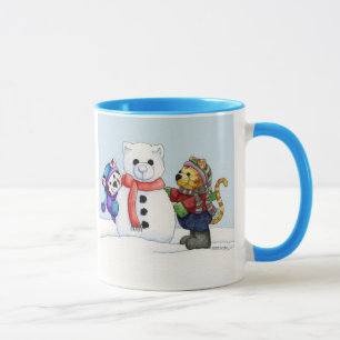 Gebäude eine Schnee-Katzen-Tasse Tasse