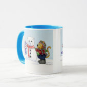 Gebäude eine Schnee-Katzen-Tasse Tasse (Vorderseite Links)