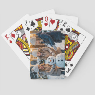 Gebäude eines Schneemans zu Weihnachten Spielkarten