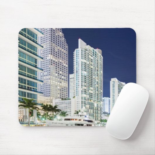 Gebäude entlang dem Miami-Fluss Riverwalk Mousepad (Mit Mouse)