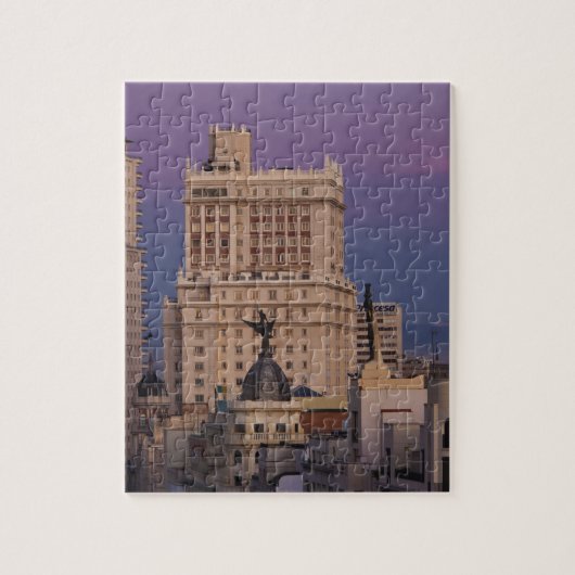 Gebäude entlang der Gran Via und Espana Puzzle (Vertikal)