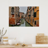 Gebäude entlang der Kanäle von Venedig Poster (Küche)