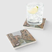 Gebäude entlang der Kanäle von Venedig Steinuntersetzer (Seitenansicht)