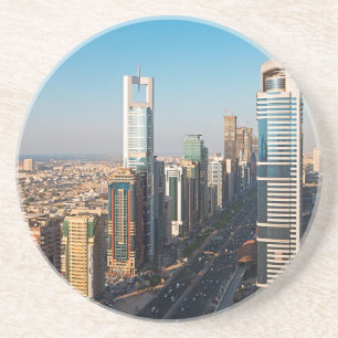 Gebäude entlang der Sheikh Zayed Road, Dubai Getränkeuntersetzer