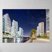 Gebäude entlang des Miami River Riverwalk Poster (Vorne)