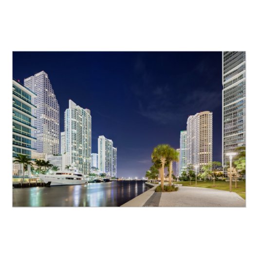 Gebäude entlang des Miami River Riverwalk Poster (Vorderseite)