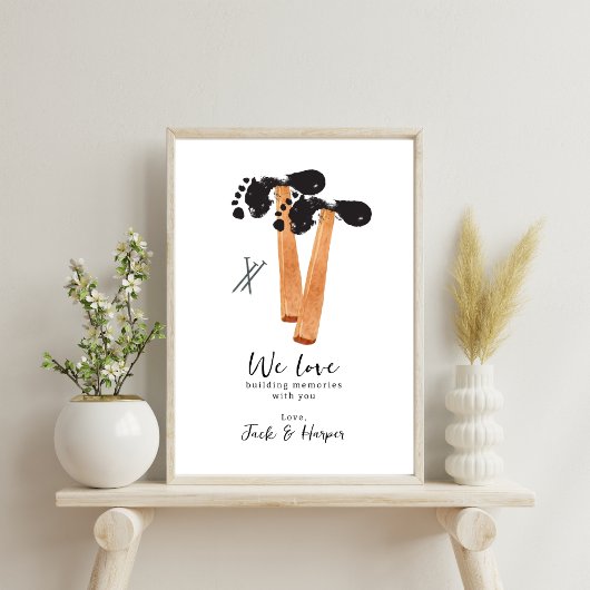 Gebäude-Erinnerungen mit Vater Footprint Hammer Poster