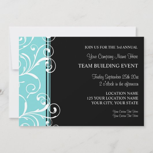 Gebäude-Event-Einladungen für Unternehmensteam Aqu Einladung (Rückseite)