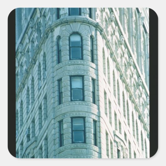 Gebäude Flatiron (Foto) 2 Quadratischer Aufkleber (Vorderseite)