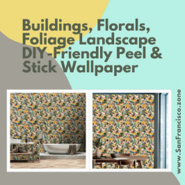 Gebäude, Florale, Folienlandschaft, Peel & Stick Tapete