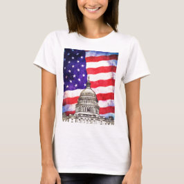 Gebäude für amerikanische Flagge und Hauptstadt T-Shirt